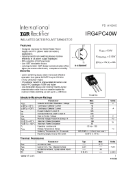 Datasheet IRG4PC40 manufacturer IRF